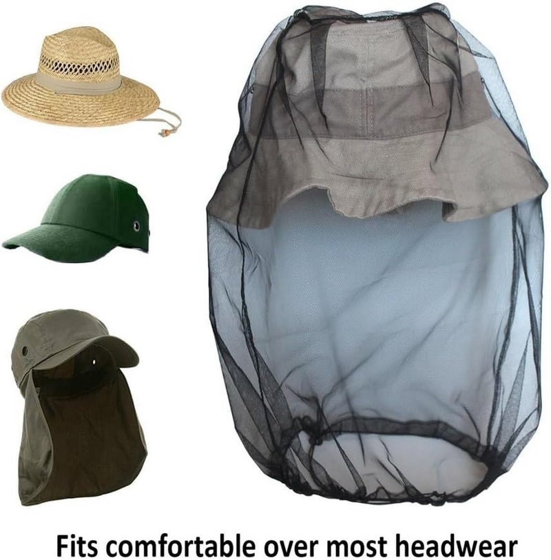 Pamir 4pack Mosquito Head Net Mesh, Bug Net for Head, Hats with Netting for Men Women,Insect Shield Face Mask Cover for Camping, Hiking, Fishing, Gardening - Image 3